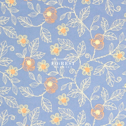 embroidery cotton - Rose Flower - FO:REST Fabric 布恩堂Liberty fabrictana lawnjapanese fabricykk zipper