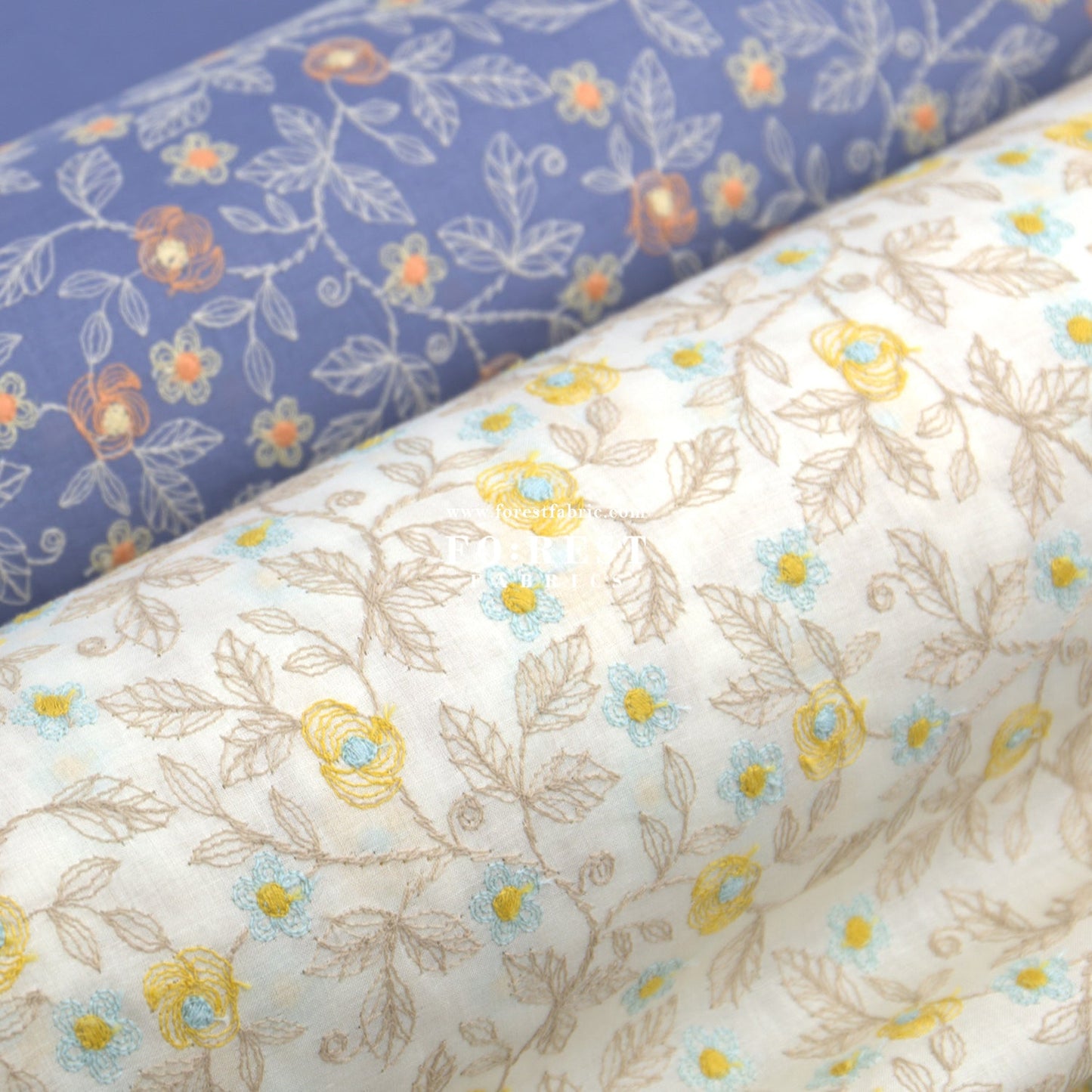 embroidery cotton - Rose Flower - FO:REST Fabric 布恩堂Liberty fabrictana lawnjapanese fabricykk zipper