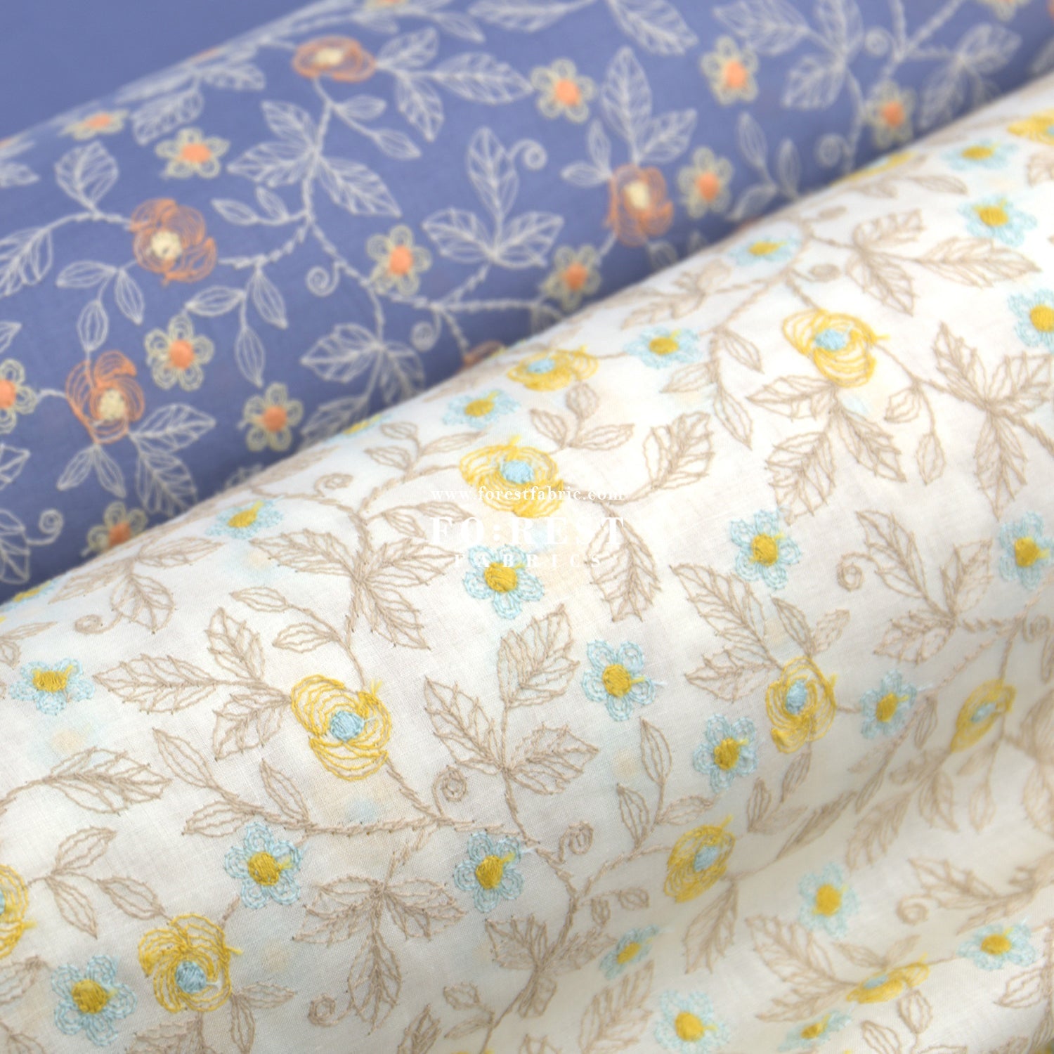 embroidery cotton - Rose Flower - FO:REST Fabric 布恩堂Liberty fabrictana lawnjapanese fabricykk zipper