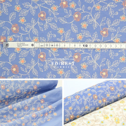 embroidery cotton - Rose Flower - FO:REST Fabric 布恩堂Liberty fabrictana lawnjapanese fabricykk zipper