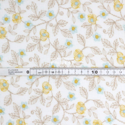 embroidery cotton - Rose Flower - FO:REST Fabric 布恩堂Liberty fabrictana lawnjapanese fabricykk zipper