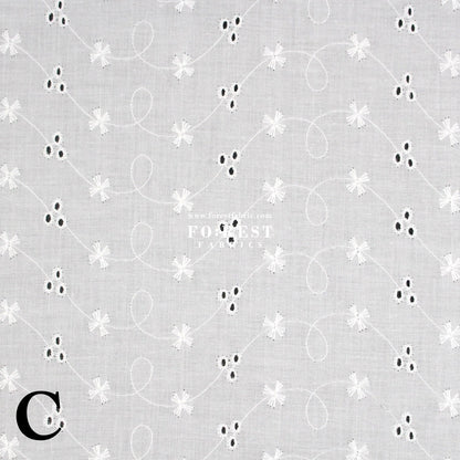 embroidery cotton - Simply flowers C - FO:REST Fabric 布恩堂Liberty fabrictana lawnjapanese fabricykk zipper