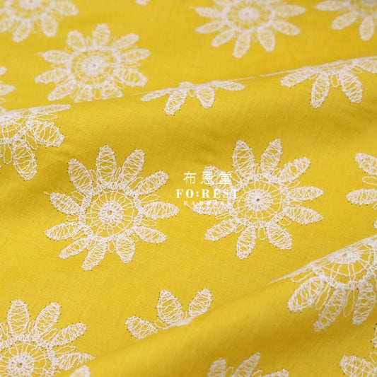 embroidery cotton - SunFlower Mustard - FO:REST Fabric 布恩堂Liberty fabrictana lawnjapanese fabricykk zipper
