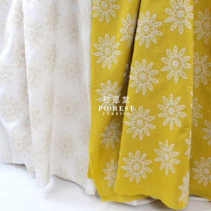 embroidery cotton - SunFlower Mustard - FO:REST Fabric 布恩堂Liberty fabrictana lawnjapanese fabricykk zipper