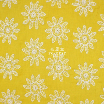 embroidery cotton - SunFlower Mustard - FO:REST Fabric 布恩堂Liberty fabrictana lawnjapanese fabricykk zipper