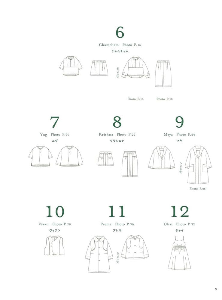 Enjoy 12 different styles of adorable children's clothing book - FO:REST Fabric 布恩堂Liberty fabrictana lawnjapanese fabricykk zipper