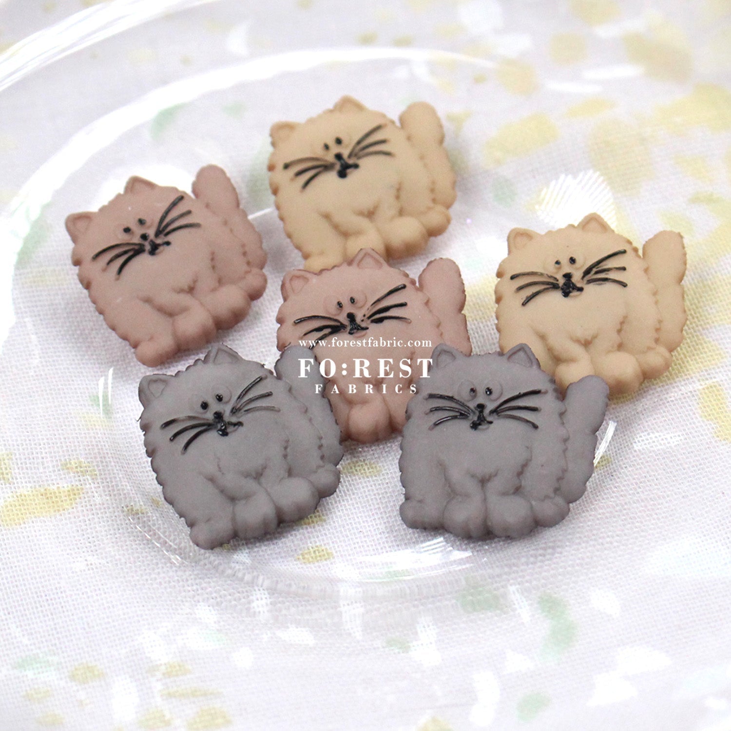 Fat cat Buttons - FO:REST Fabric 布恩堂Liberty fabrictana lawnjapanese fabricykk zipper