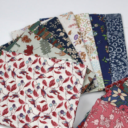 Fat Quarter Bundle Quilting Liberty Autumn Berries SET - FO:REST Fabric 布恩堂Liberty fabrictana lawnjapanese fabricykk zipper