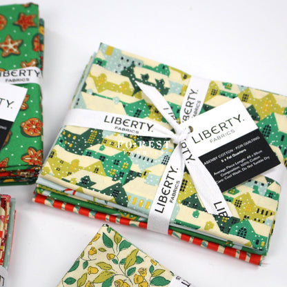 Fat Quarter Bundle Quilting Liberty Festive Fair Christmas SET - FO:REST Fabric 布恩堂Liberty fabrictana lawnjapanese fabricykk zipper