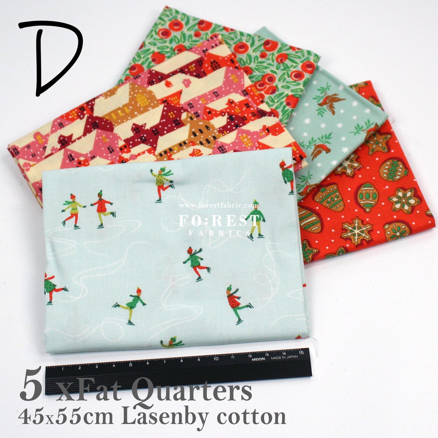 Fat Quarter Bundle Quilting Liberty Festive Fair Christmas SET - FO:REST Fabric 布恩堂Liberty fabrictana lawnjapanese fabricykk zipper