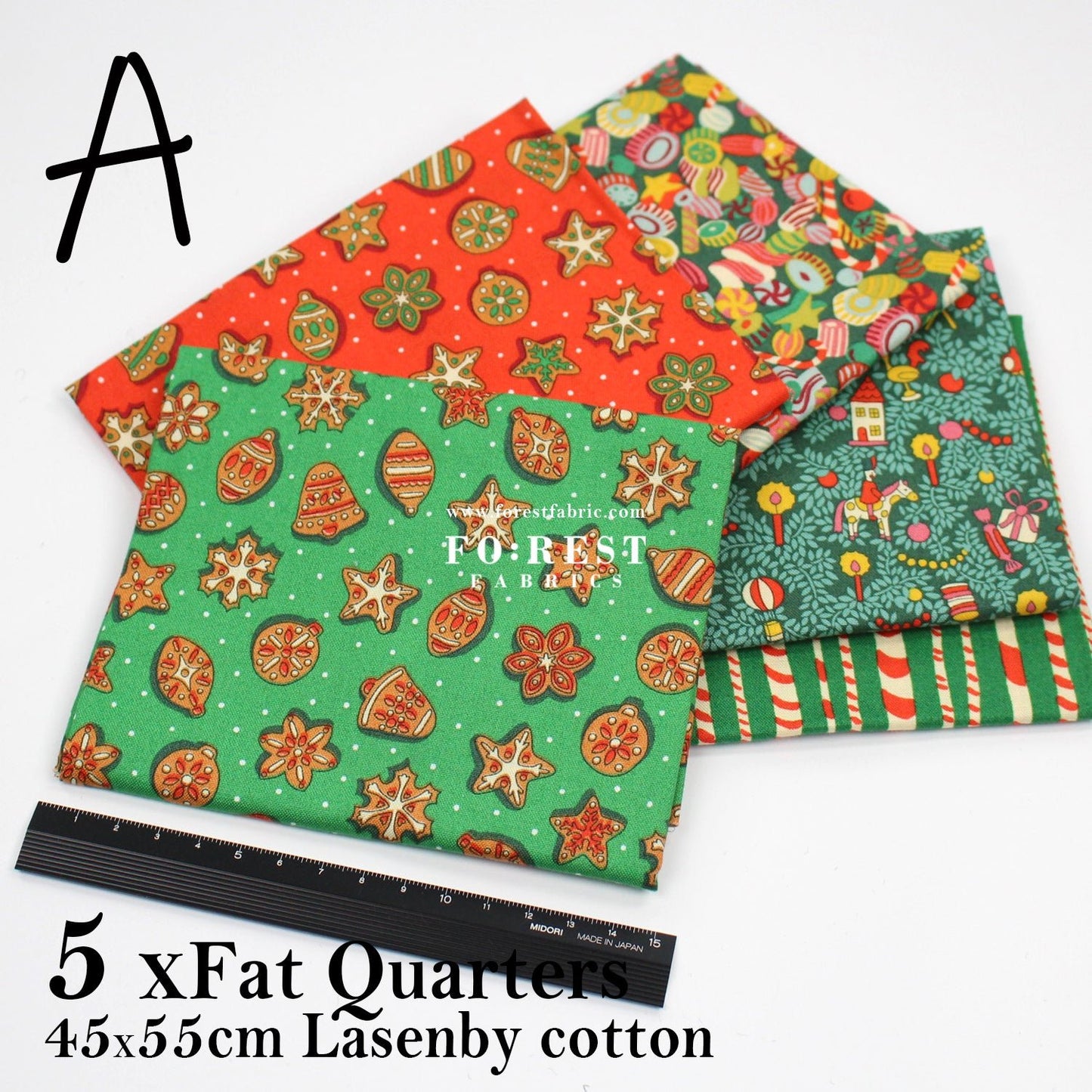 Fat Quarter Bundle Quilting Liberty Festive Fair Christmas SET - FO:REST Fabric 布恩堂Liberty fabrictana lawnjapanese fabricykk zipper