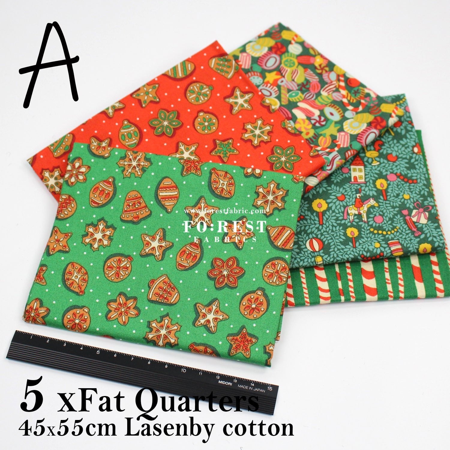 Fat Quarter Bundle Quilting Liberty Festive Fair Christmas SET - FO:REST Fabric 布恩堂Liberty fabrictana lawnjapanese fabricykk zipper