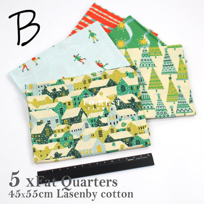 Fat Quarter Bundle Quilting Liberty Festive Fair Christmas SET - FO:REST Fabric 布恩堂Liberty fabrictana lawnjapanese fabricykk zipper