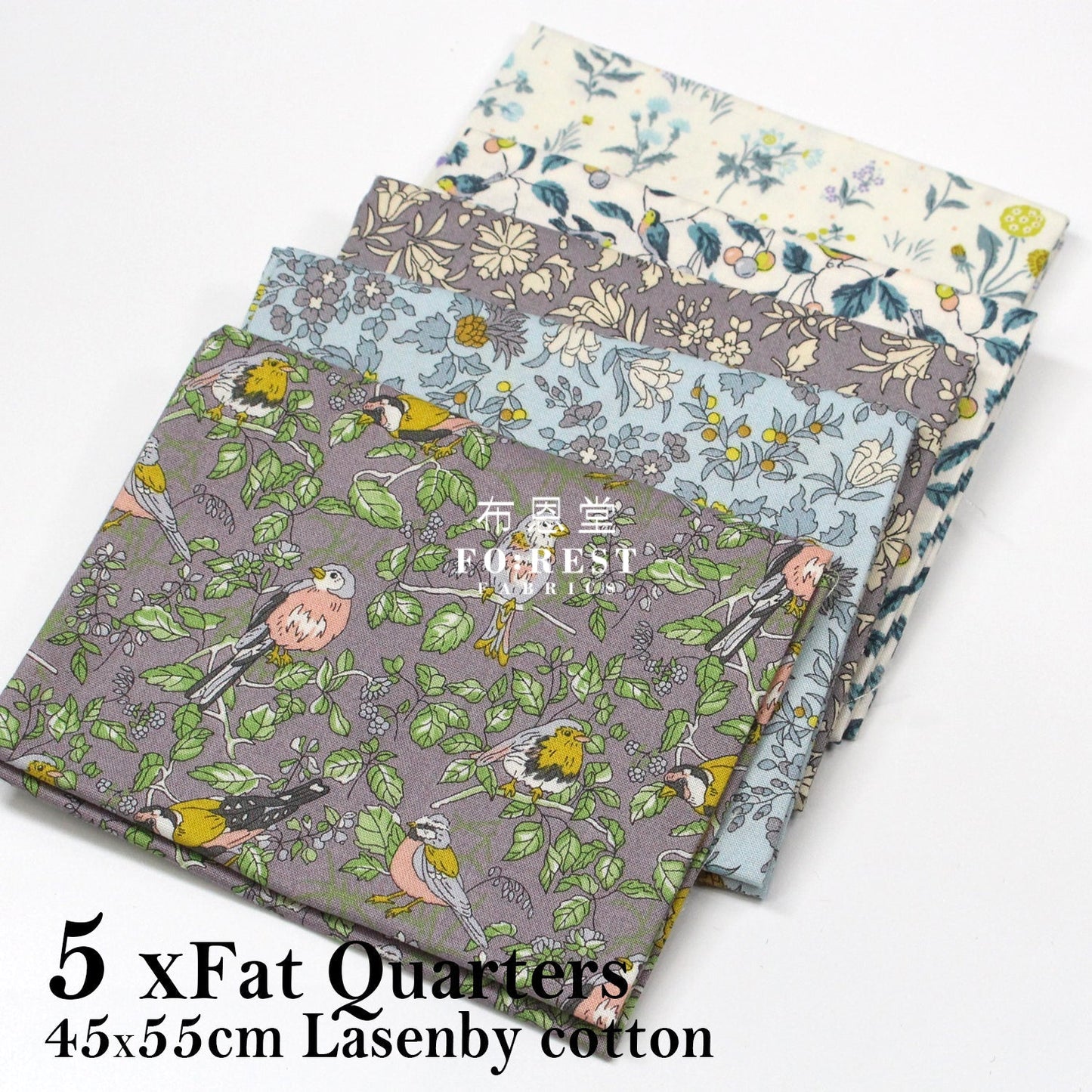 Fat Quarter Bundle Quilting Liberty Misty Morning SET - FO:REST Fabric 布恩堂Liberty fabrictana lawnjapanese fabricykk zipper