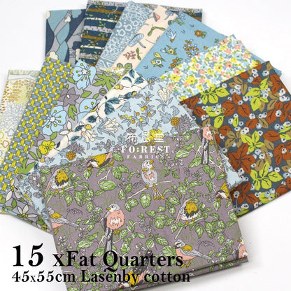 Fat Quarter Bundle Quilting Liberty Misty Morning SET - FO:REST Fabric 布恩堂Liberty fabrictana lawnjapanese fabricykk zipper