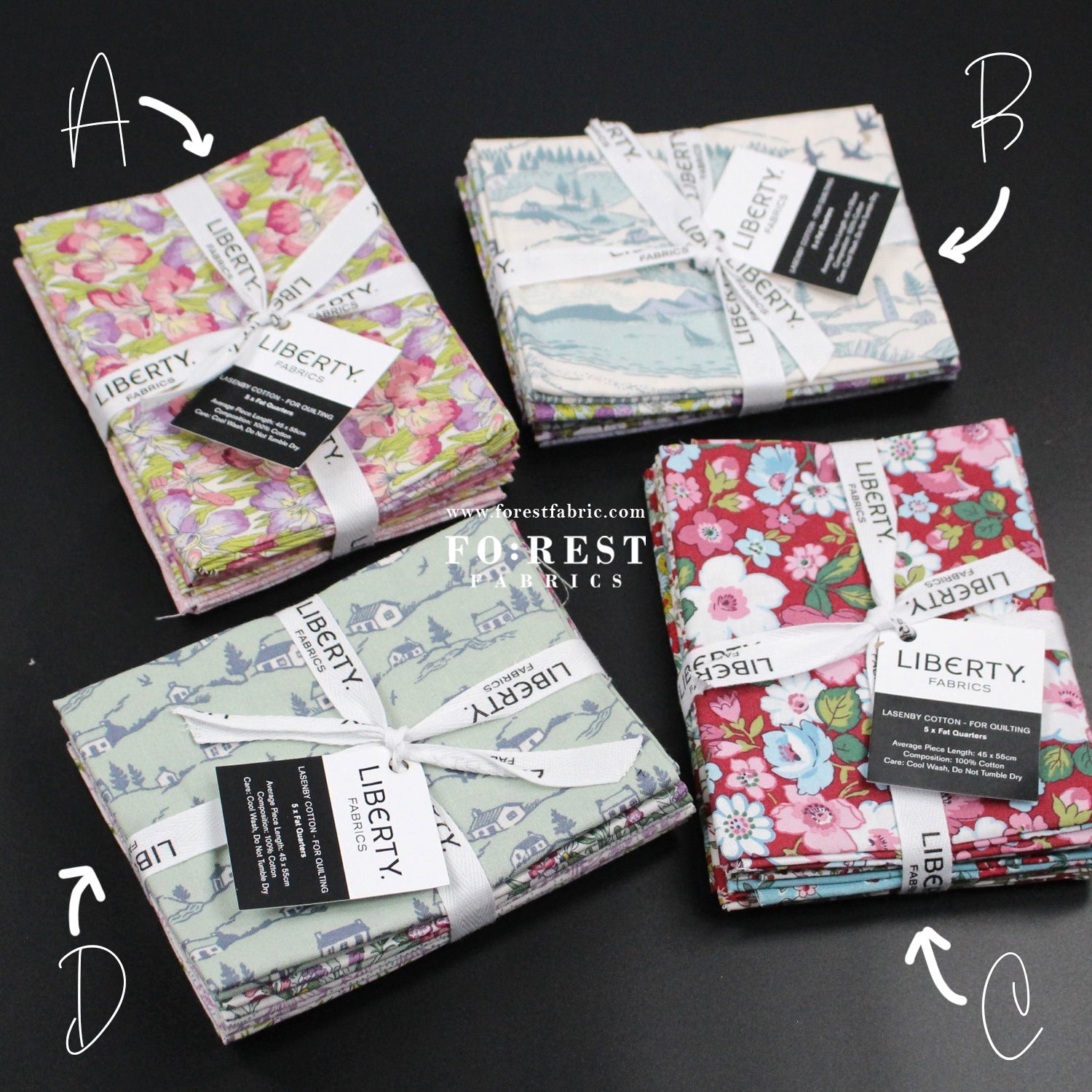 Fat Quarter Bundle Quilting Liberty Postcard from the Highlands SET - FO:REST Fabric 布恩堂Liberty fabrictana lawnjapanese fabricykk zipper