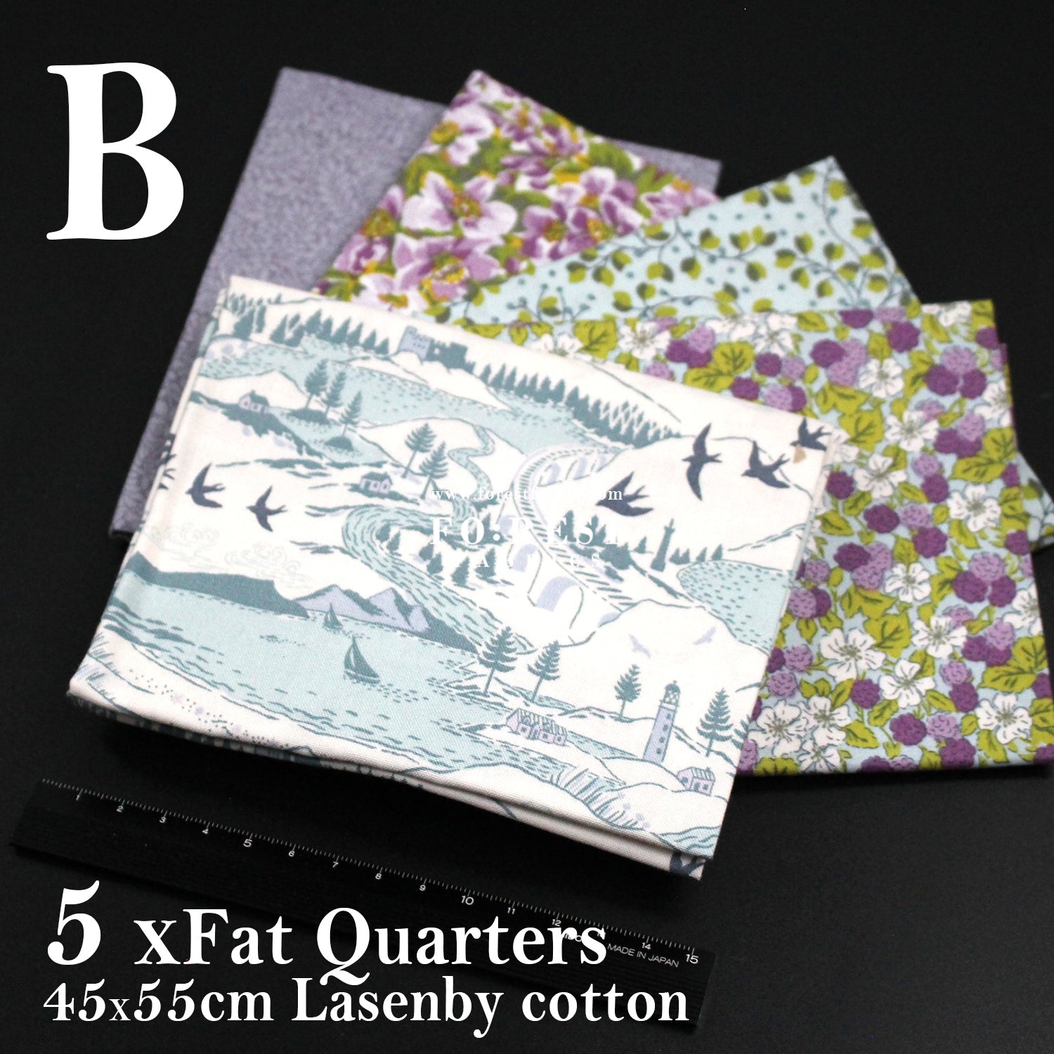 Fat Quarter Bundle Quilting Liberty Postcard from the Highlands SET - FO:REST Fabric 布恩堂Liberty fabrictana lawnjapanese fabricykk zipper