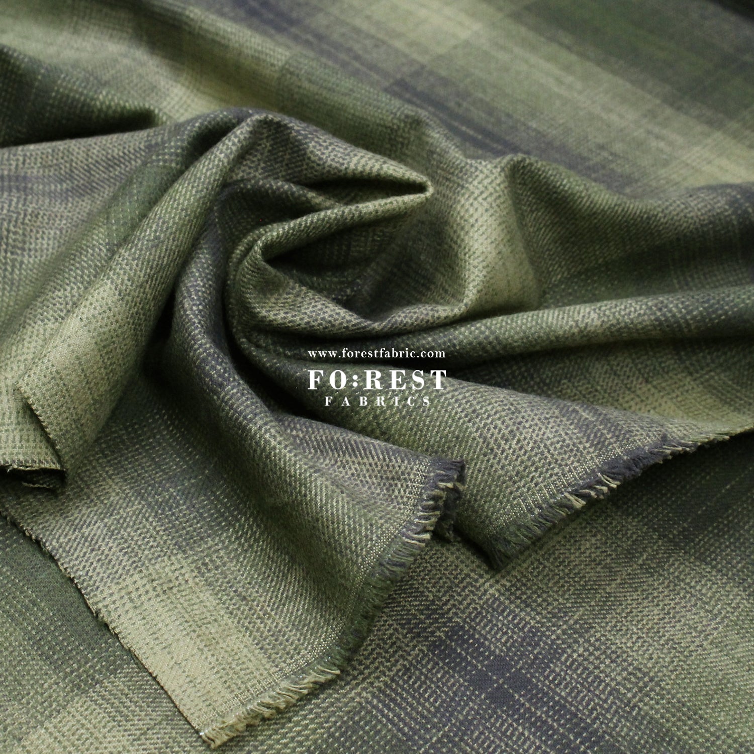 Flannel - OLIVE TARTAN 法籣絨 - FO:REST Fabric 布恩堂Liberty fabrictana lawnjapanese fabricykk zipper