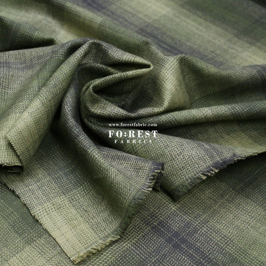 Flannel - OLIVE TARTAN 法籣絨 - FO:REST Fabric 布恩堂Liberty fabrictana lawnjapanese fabricykk zipper