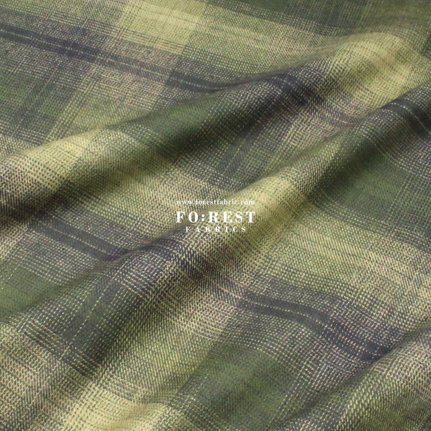 Flannel - OLIVE TARTAN 法籣絨 - FO:REST Fabric 布恩堂Liberty fabrictana lawnjapanese fabricykk zipper
