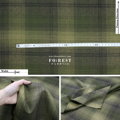 Flannel - OLIVE TARTAN 法籣絨 - FO:REST Fabric 布恩堂Liberty fabrictana lawnjapanese fabricykk zipper