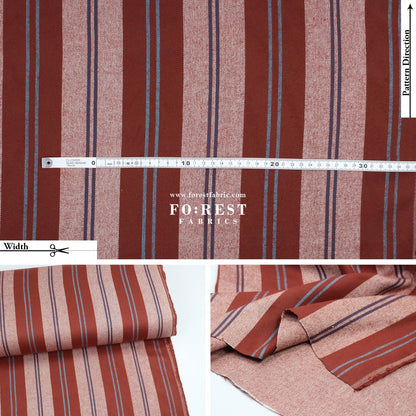 Flannel - STRIP RUST法籣絨 - FO:REST Fabric 布恩堂Liberty fabrictana lawnjapanese fabricykk zipper