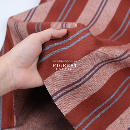 Flannel - STRIP RUST法籣絨 - FO:REST Fabric 布恩堂Liberty fabrictana lawnjapanese fabricykk zipper