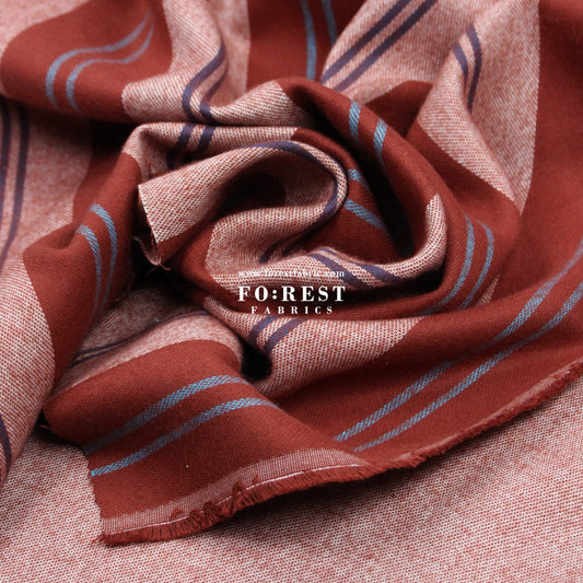 Flannel - STRIP RUST法籣絨 - FO:REST Fabric 布恩堂Liberty fabrictana lawnjapanese fabricykk zipper