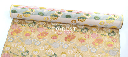 Gold Brocade - 吉祥華文 Auspicious KINRAN fabric Gold - FO:REST Fabric 布恩堂Liberty fabrictana lawnjapanese fabricykk zipper