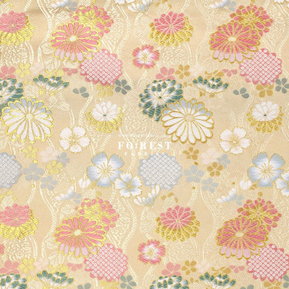 Gold Brocade - 吉祥華文 Auspicious KINRAN fabric Gold - FO:REST Fabric 布恩堂Liberty fabrictana lawnjapanese fabricykk zipper