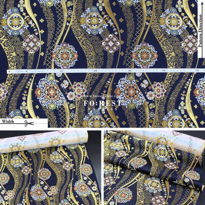 Gold Brocade - 吉祥華文 Auspicious KINRAN fabric - FO:REST Fabric 布恩堂Liberty fabrictana lawnjapanese fabricykk zipper