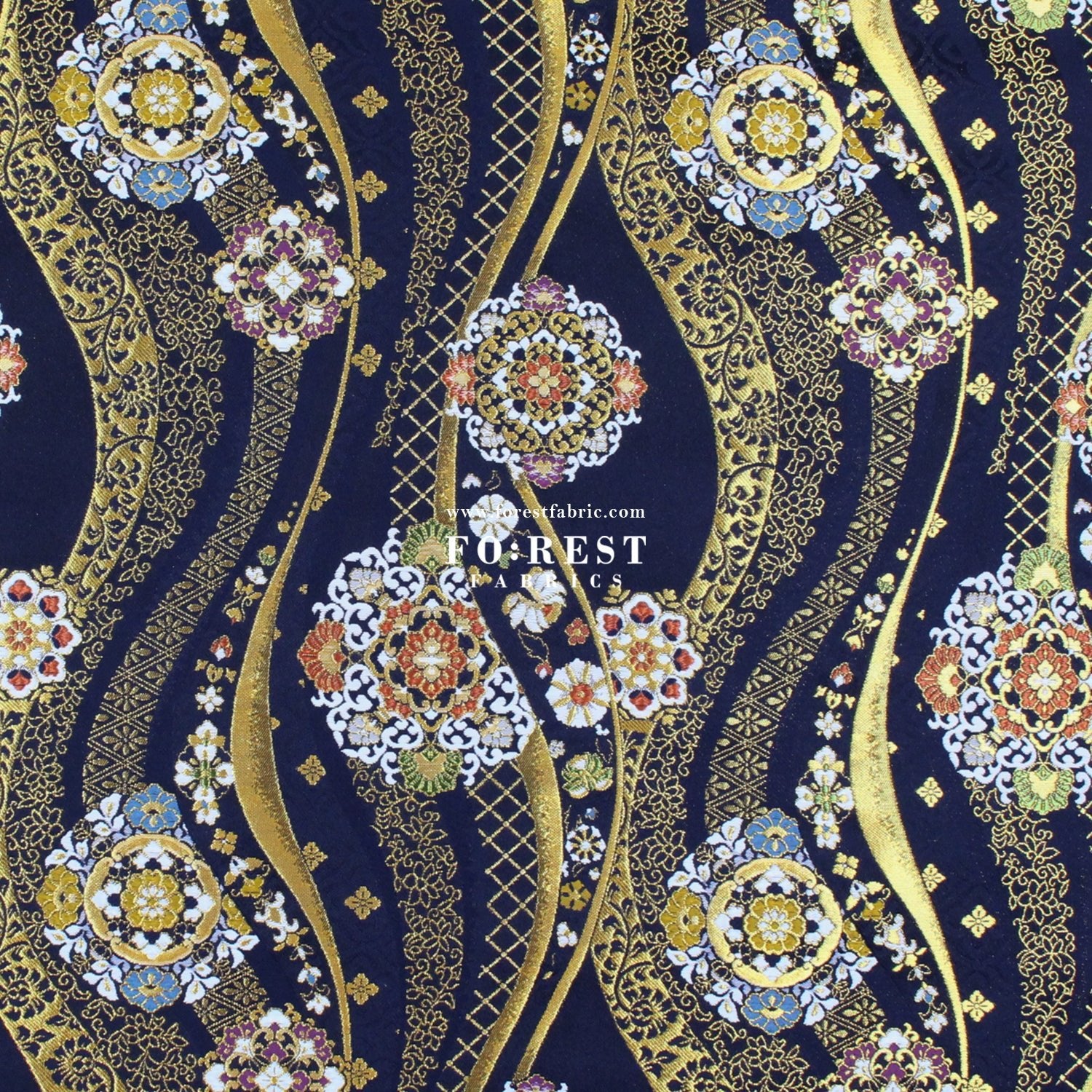 Gold Brocade - 吉祥華文 Auspicious KINRAN fabric - FO:REST Fabric 布恩堂Liberty fabrictana lawnjapanese fabricykk zipper