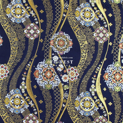Gold Brocade - 吉祥華文 Auspicious KINRAN fabric - FO:REST Fabric 布恩堂Liberty fabrictana lawnjapanese fabricykk zipper