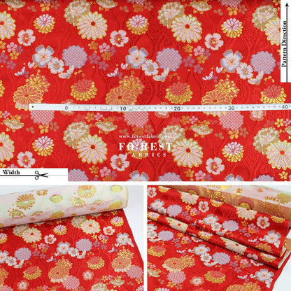 Gold Brocade - Auspicious KINRAN fabric - FO:REST Fabric 布恩堂Liberty fabrictana lawnjapanese fabricykk zipper