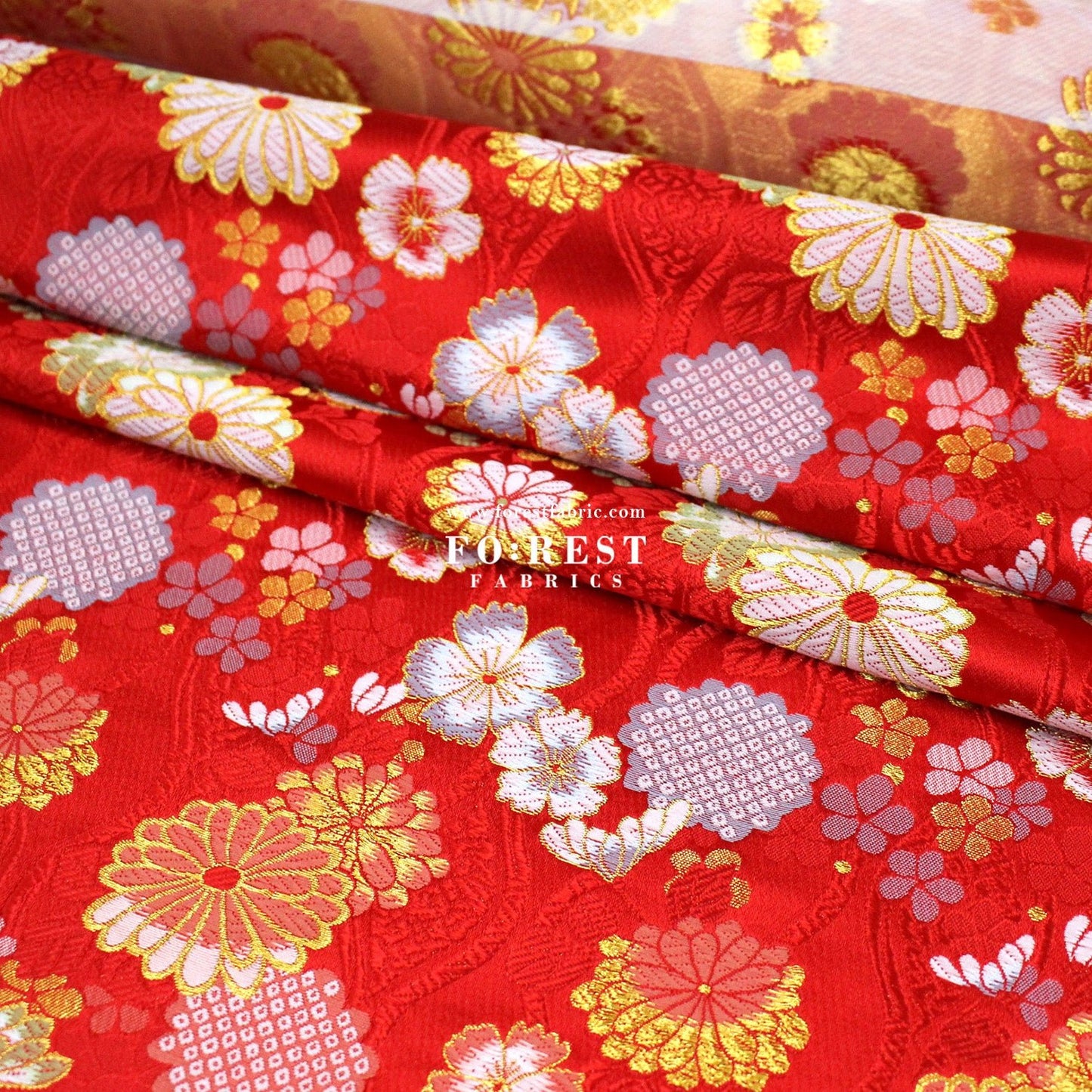 Gold Brocade - Auspicious KINRAN fabric - FO:REST Fabric 布恩堂Liberty fabrictana lawnjapanese fabricykk zipper