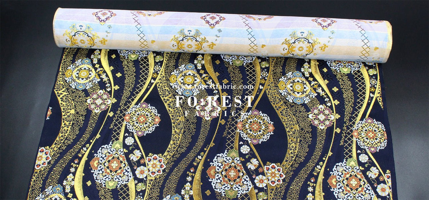 Gold Brocade - 吉祥華文 Auspicious KINRAN fabric - FO:REST Fabric 布恩堂Liberty fabrictana lawnjapanese fabricykk zipper