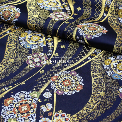 Gold Brocade - 吉祥華文 Auspicious KINRAN fabric - FO:REST Fabric 布恩堂Liberty fabrictana lawnjapanese fabricykk zipper