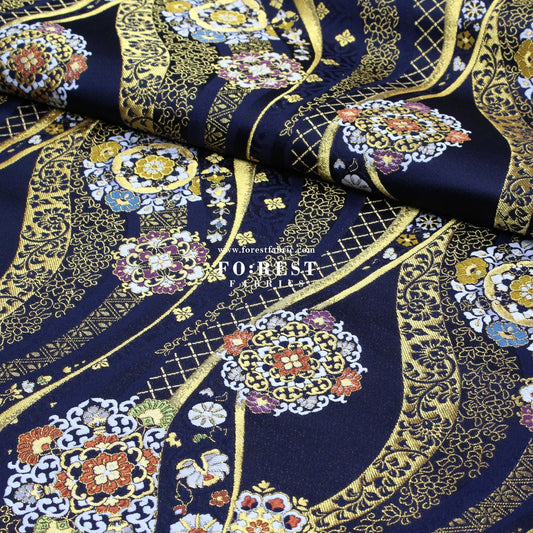 Gold Brocade - 吉祥華文 Auspicious KINRAN fabric - FO:REST Fabric 布恩堂Liberty fabrictana lawnjapanese fabricykk zipper