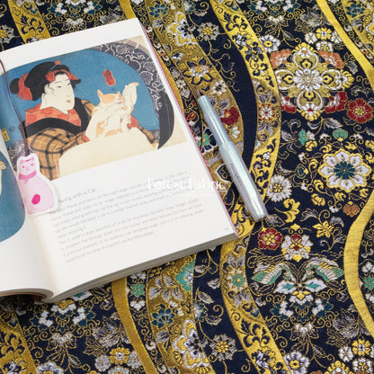 Gold Brocade - Auspicious Waves & Blooms fabric - FO:REST Fabric 布恩堂Liberty fabrictana lawnjapanese fabricykk zipper
