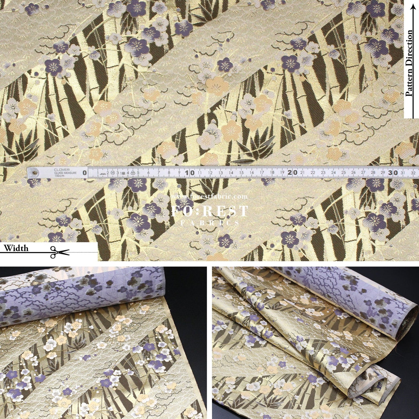 Gold Brocade - Bamboo fabric - FO:REST Fabric 布恩堂Liberty fabrictana lawnjapanese fabricykk zipper