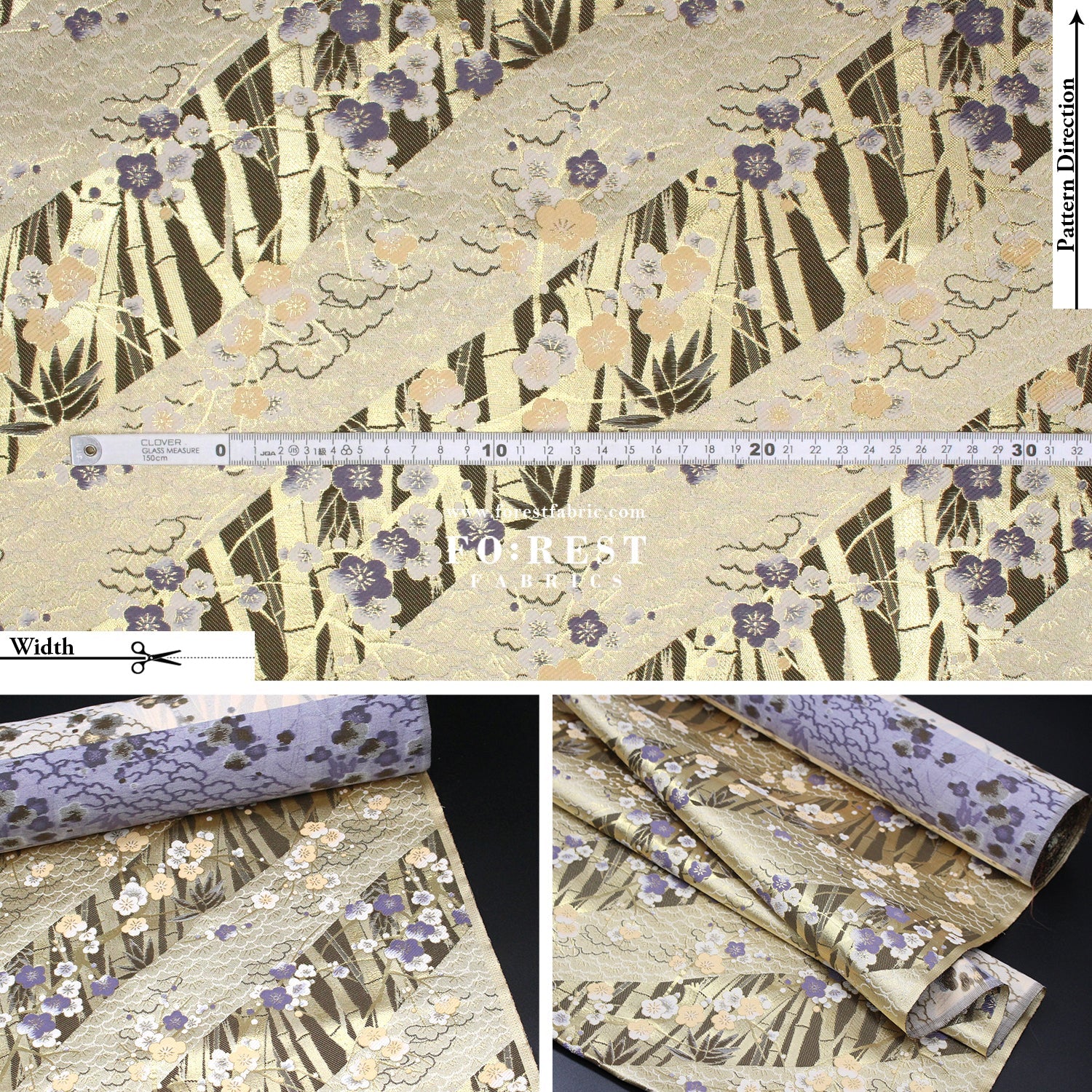 Gold Brocade - Bamboo fabric - FO:REST Fabric 布恩堂Liberty fabrictana lawnjapanese fabricykk zipper
