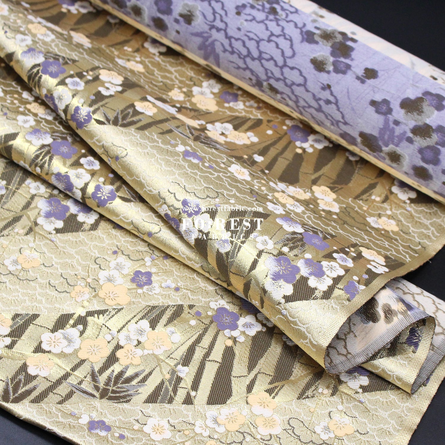 Gold Brocade - Bamboo fabric - FO:REST Fabric 布恩堂Liberty fabrictana lawnjapanese fabricykk zipper