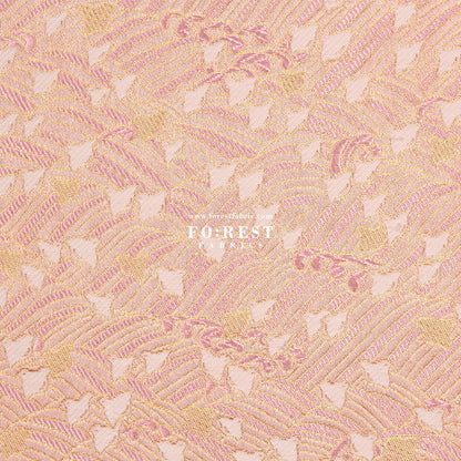 Gold Brocade - Birds River KINRAN fabric Pink - FO:REST Fabric 布恩堂Liberty fabrictana lawnjapanese fabricykk zipper