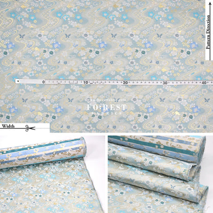 Gold Brocade - Butterfly Flower fabric - FO:REST Fabric 布恩堂Liberty fabrictana lawnjapanese fabricykk zipper
