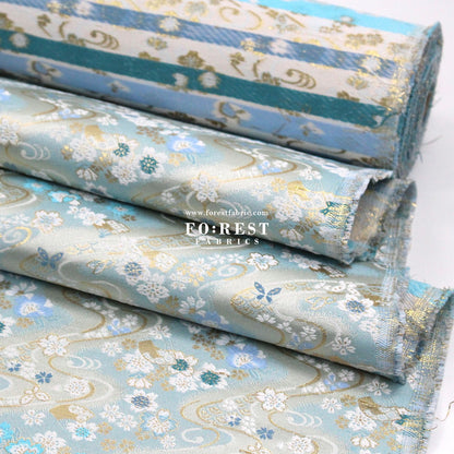 Gold Brocade - Butterfly Flower fabric - FO:REST Fabric 布恩堂Liberty fabrictana lawnjapanese fabricykk zipper