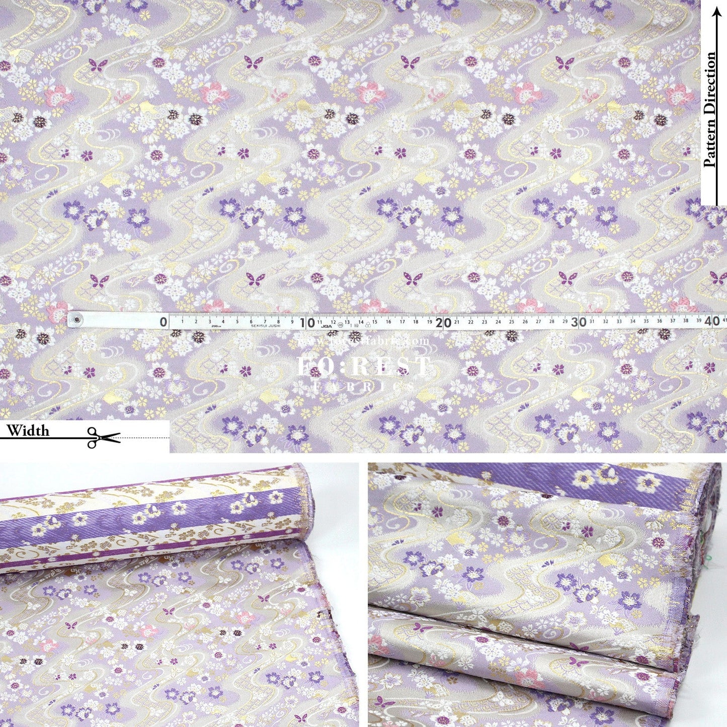 Gold Brocade - Butterfly Flower fabric - FO:REST Fabric 布恩堂Liberty fabrictana lawnjapanese fabricykk zipper