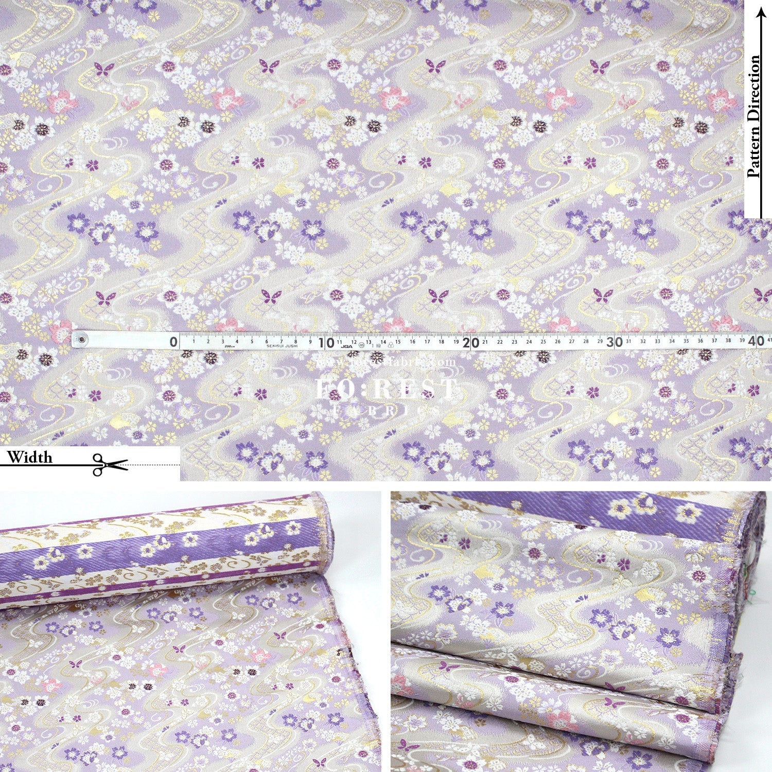 Gold Brocade - Butterfly Flower fabric - FO:REST Fabric 布恩堂Liberty fabrictana lawnjapanese fabricykk zipper