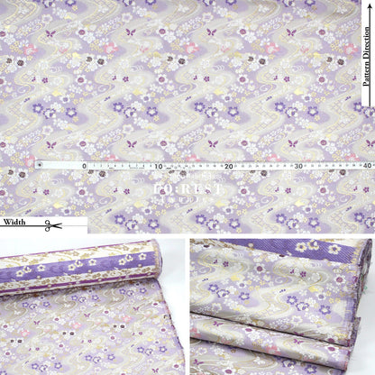 Gold Brocade - Butterfly Flower fabric - FO:REST Fabric 布恩堂Liberty fabrictana lawnjapanese fabricykk zipper