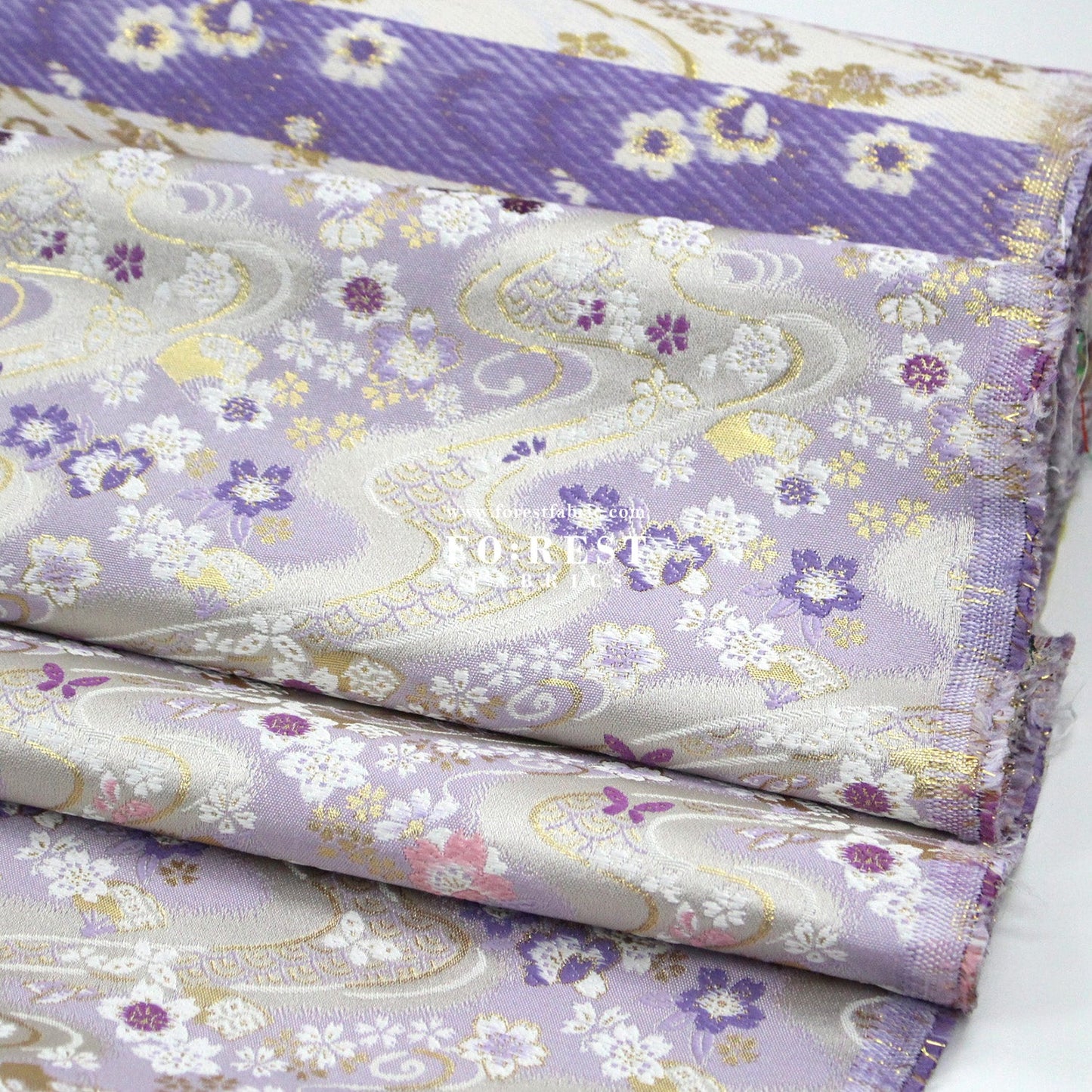 Gold Brocade - Butterfly Flower fabric - FO:REST Fabric 布恩堂Liberty fabrictana lawnjapanese fabricykk zipper