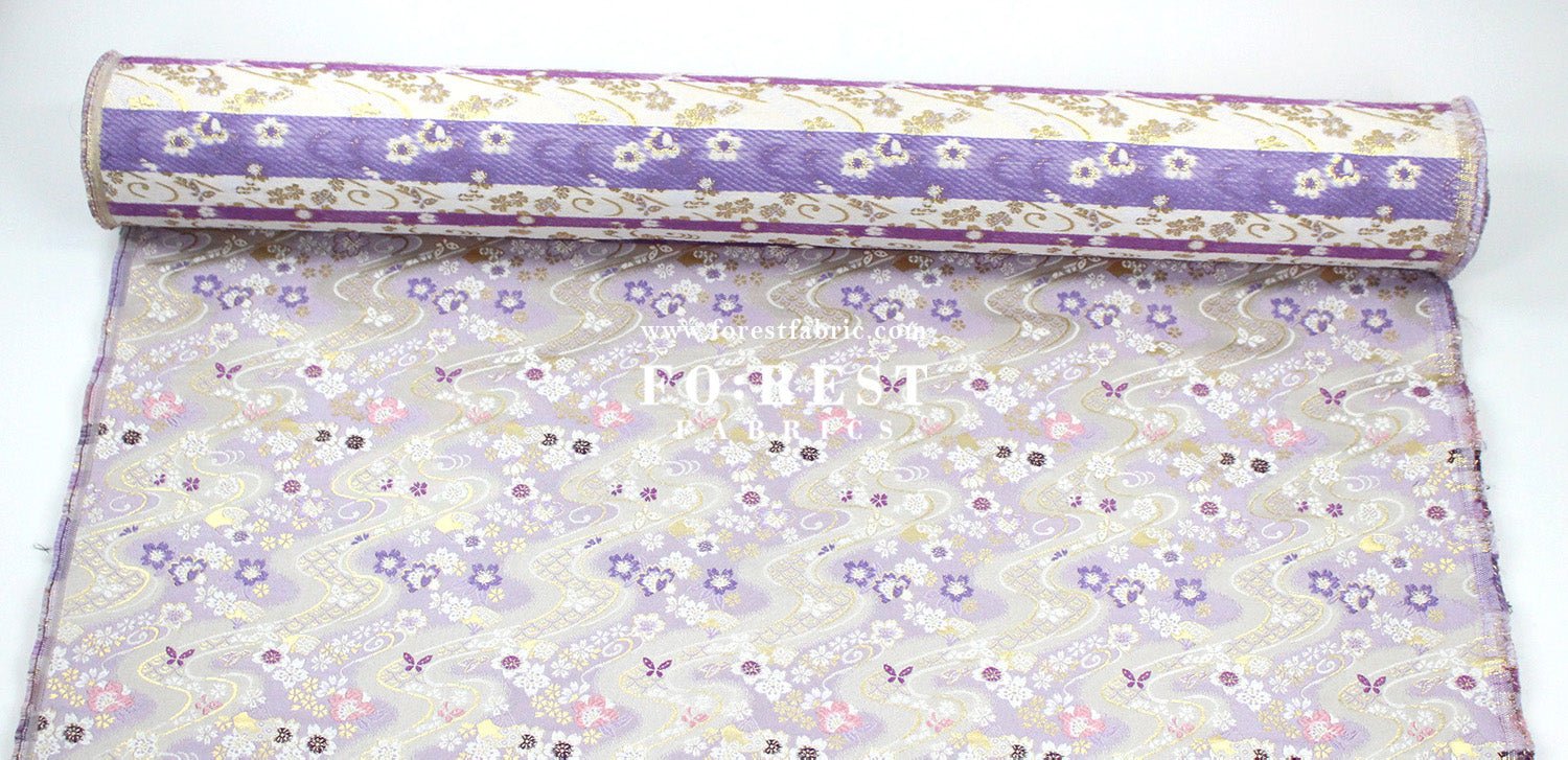 Gold Brocade - Butterfly Flower fabric - FO:REST Fabric 布恩堂Liberty fabrictana lawnjapanese fabricykk zipper